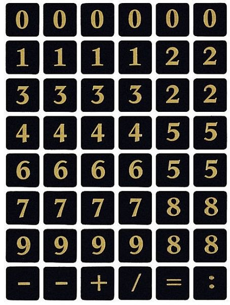 HERMA 4131 Zahlen 13x13 mm 0-9 Folie schwarz gold geprägt 2 Bl., VE: 10 Stück, 4131