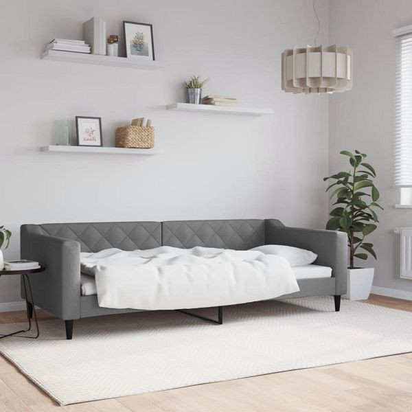 vidaXL Tagesbett Dunkelgrau 90x200 cm Stoff, 354162, 8720845954574