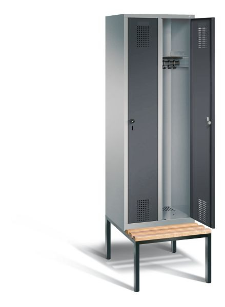 C+P Garderobenschrank Evolo, H2090xB610xT815mm, Farbe: Weißaluminium / Anthrazitgrau, 48050-20 S10457