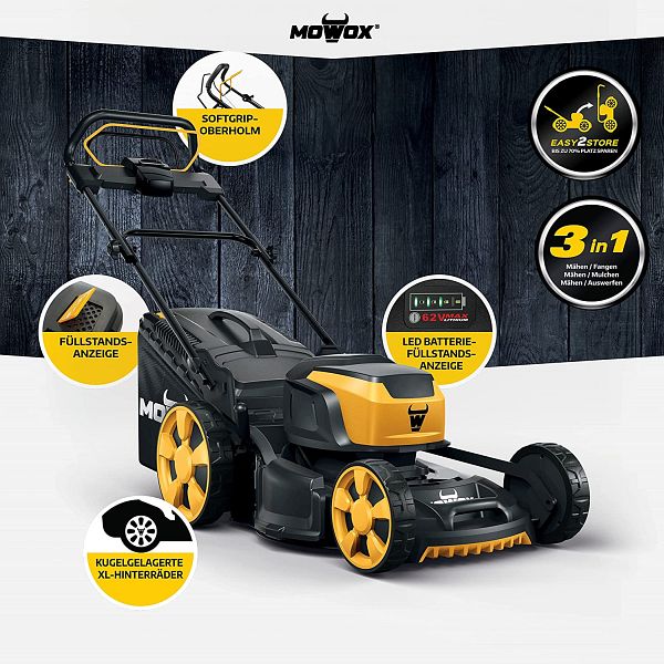Mowox Akku Rasenmäher Em 38 P Li MOWOX EM 5162 SX-Li 51 cm Lithium-Ion Akku-Rasenmäher mit Stahlgehäuse