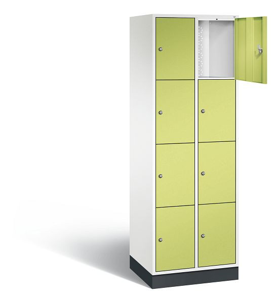 C+P Schließfachschrank Intro, H1950xB620xT490mm, Farbe: Verkehrsweiß / Viridingrün, 8470-201 S10180