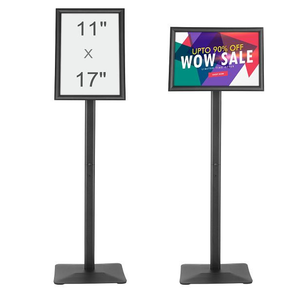 VEVOR Informationsständer mit Metallsockel 420 x 297 mm Verstellbarer Blickwinkel per Drehknopf, Robust Bodenstehend, BZJJSDZJCZCGJFCLWV0