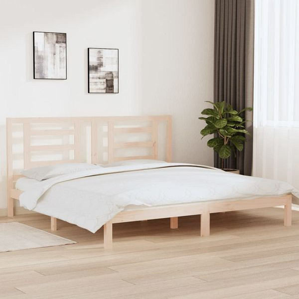 vidaXL Massivholzbett Kiefer 200x200 cm, Material: Massives Kiefernholz (unbehandelt), 3104368