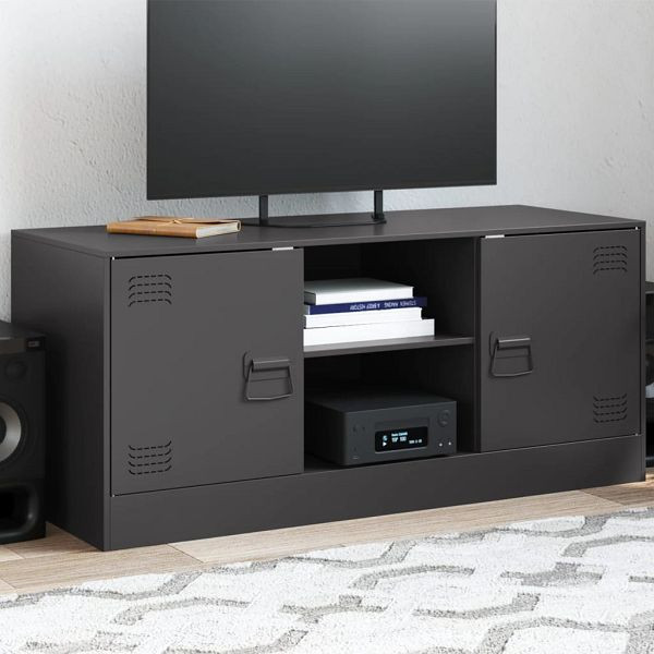 vidaXL TV-Schrank Schwarz 99x39x44 cm Stahl, Material: Kaltgewalzter Stahl, 841685