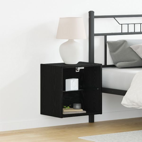 vidaXL Wandregal 2 Stück Schwarz Eiche 40x28,5x40 cm Spanplatte, 863095