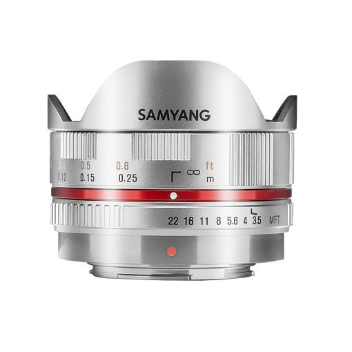 Samyang MF Fotoobjektiv 7,5mm F3,5 Fisheye MFT silber, 1021907