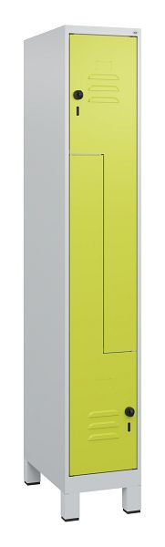 C+P Z-Spind Classic PLUS, Füße, 2 Abteile, 1800x300x500mm, 7035/0024, Drehriegel, 0800137-102 S10010