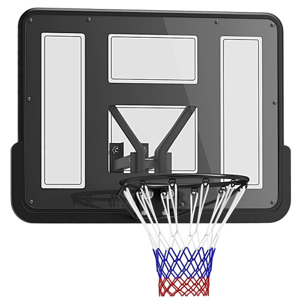 SPORTNOW Wandmontierter Basketballkorb, Reißfestes Netz, wetterbeständig, widerstandsfähig, für drinnen und draußen, Schwarz, A61-061V00BK