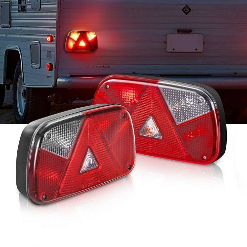 VEVOR Anhängerleuchten 2 Stk. (Brems/Blink/Rück/Kennzeichenlicht/Rückfahrscheinwerfer/Nebelscheinwerfer), wasserfestes Set für Lkw, YXTCDFX2WD0CESWDO001V9