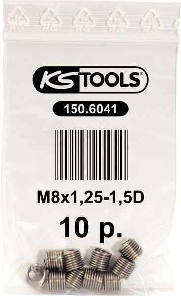 KS Tools Gewindeeinsatz M8x1,25, 10,8mm, VE: 10 Stück, 150.6041