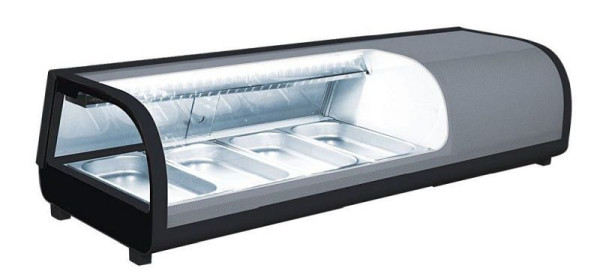 KBS Belegstation Sushi 1200, mit berohrter Wanne, zusätzlichem Deckenverdampfer und inklusiv 4x GN 1/3 Schalen, 9161200