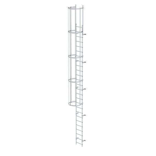Munk Günzburger Steigtechnik Einzügige Steigleiter mit Rückenschutz (Bau) Aluminium blank 8,48m, 510115