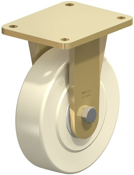 Blickle BS-GSPO 200K-35 Stahlgeschweißte Schwerlast-Bockrolle, Gusspolyamid, Weiß, 605857