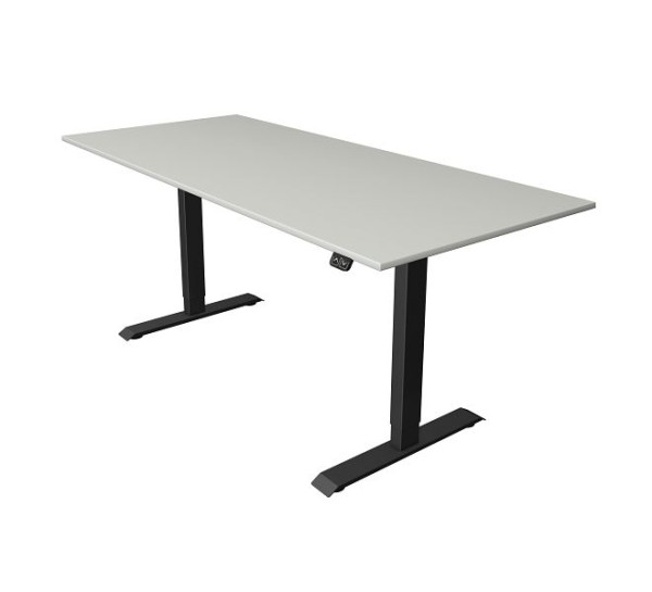 Kerkmann Sitz-/Stehtisch B 1800 x T 800 mm, elektrisch höhenverstellbar von 740-1230 mm, lichtgrau, 10181911