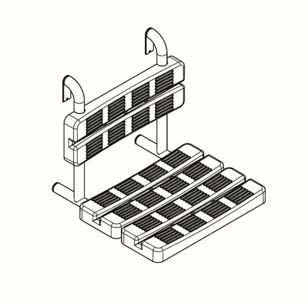 KWC Duschsitz, CONTINA, Edelstahl, zum Einhängen, 484x460x508 mm, Sitzfläche und Lehne PE, 2030041144