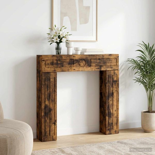 vidaXL Kaminumrandung Raucheiche 102 x 18 x 100,5 cm Holzwerkstoff, 8006611