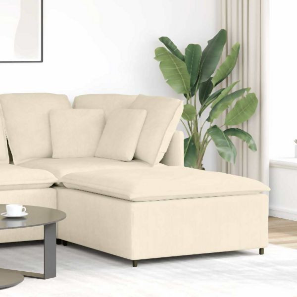 vidaXL Modulares Sofa Fußhocker-Modul Creme 100x100x48 cm, 4104499