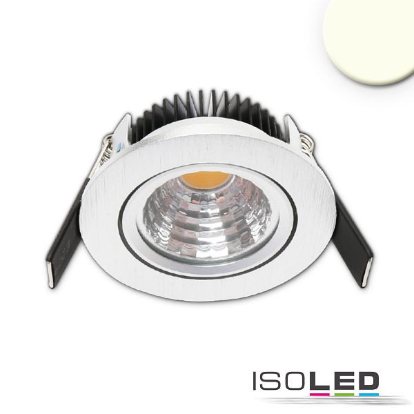 ISOLED LED Einbauleuchte 68 MiniAMP alu gebürstet 5W, 24V DC, 2700K, dimmbar, 114689