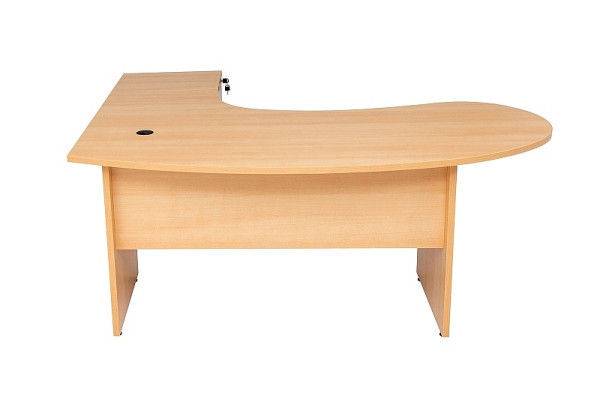 Mades Winkelschreibtisch "Gela", Holzfuß, Buche Dekor, 180 cm x 120 cm x 74 cm, inkl. Beistellcontainer, rechts gewinkelt, MAGHF1016180BUR