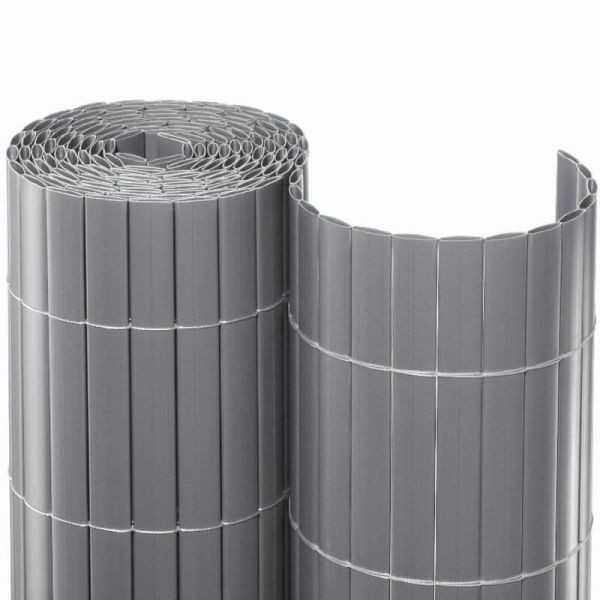 NOOR Sichtschutzmatte PVC Sichtschutz Kunststoff 3m, Größe etwa 0,90 x 3m Farbe: Silber, 15509X03MSI