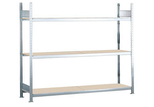 Schulte Weitspannregal mit Spanplatten, Grundfeld, 3 Lagerebenen, Fachbreite 2000 mm, 2060 x 636 x 2000 mm, 278950