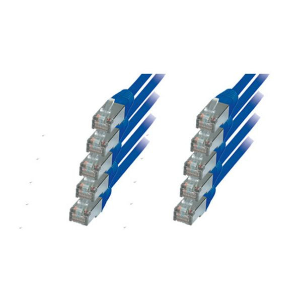 S-Conn Patchkabel, cat 6, S/FTP, PIMF, Halogenfrei, VE: 5 Stück, blau, 1,0m, 75711-HB-SET5