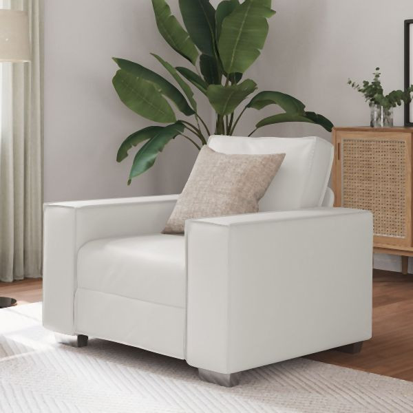 vidaXL Sessel Weiß 59 cm Abmessung aus Kunstleder, 4105045