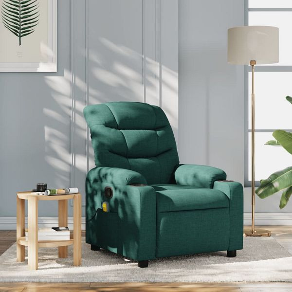 vidaXL Massagesessel Dunkelgrün Stoff, 374162, 8721012371194