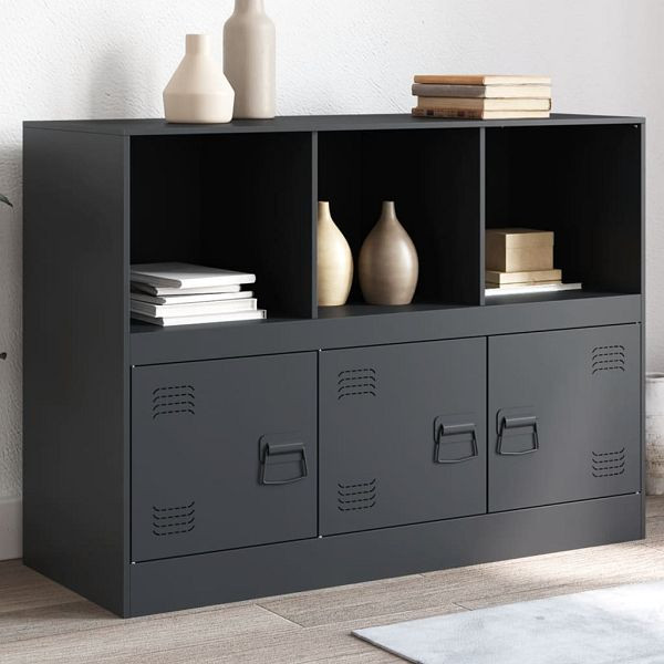 vidaXL Sideboard Anthrazit 99x39x73 cm Stahl, Material: Kaltgewalzter Stahl, 841789