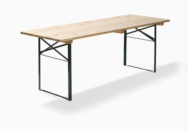 Feros Biertisch 220x80x78cm (BxTxH) Brauereiqualität, Grün/Holz, 30080