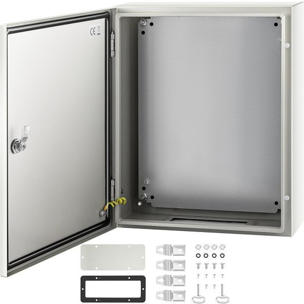 VEVOR NEMA-Stahlgehäuse, 50 x 40 x 15 cm, IP66 wasser- und staubdicht, elektrischer Anschlusskasten für den Außen-/Innenbereich, DQXJSTCFS50X40X15V0
