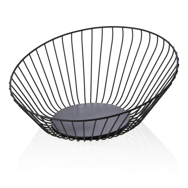 WAS Buffetkorb, Ø 33 cm, Höhe 13,5 cm, schwarz pulverbeschichtet, Metall, 1437033