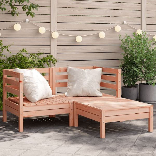 vidaXL Gartensofa 2-Sitzer mit Hocker Massivholz Douglasie, 838024
