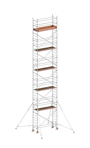 HYMER Fahrgerüst nach DIN EN 1004 mit Comfortaufbau, Rahmenteilbreite 0,80 m, Bühnenlänge 2,45 m, Reichhöhe 12,40 m, 877112