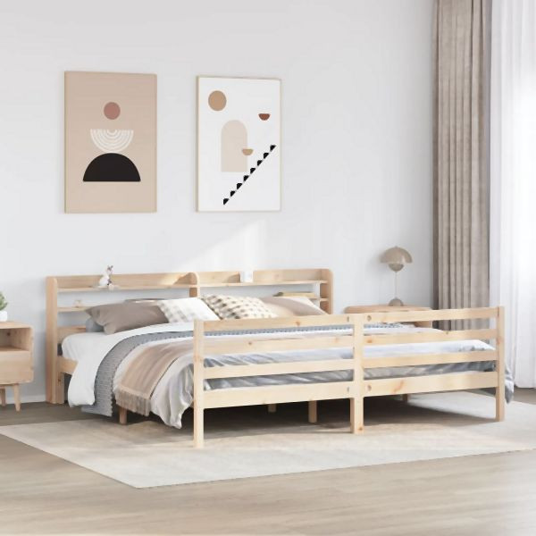 vidaXL Bettgestell mit Kopfteil ohne Matratze 180x200 cm, 3306651