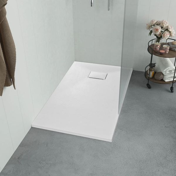 vidaXL Duschwanne SMC Weiß 90x80 cm, Material: SMC (Sheet Moulding Compound) mit Harz, Glasfaser und Steinpulver, 144769