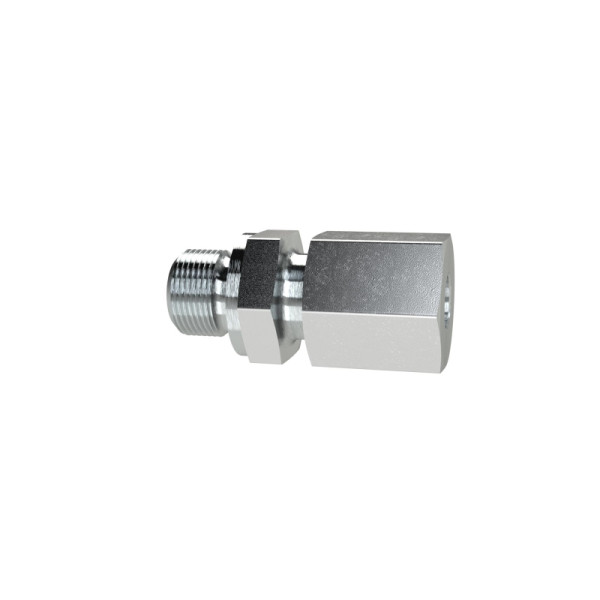 Riegler Gerade Einschraubverschraubung, M12x1,5 außen, Rohr-Außen-Ø 6 mm, PN max. 630 bar, SW1 17, SW2 17, Stahl verzinkt, weichdichtend, 159551
