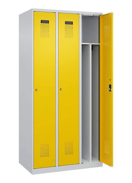 C+P Spind Evolo PLUS, 3 Abteile, 1850x900x500mm, 7035/1023, Verschluss Zylinderschloss, 049000-30F S10028