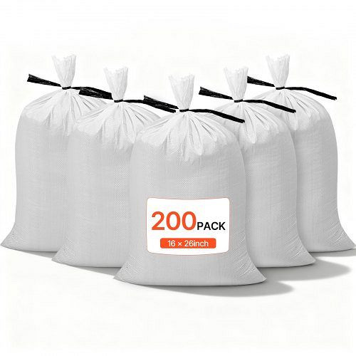 VEVOR 200er-Pack Sandsäcke für Hochwasser, 400x660 mm, 22,6 kg Tragkraft, UV-beständiges Polypropylen, reißfest, JBXSD16INCH2IOAWY001V0