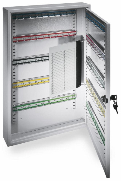 Deskin Schlüsselschrank mit 42 Haken, eintürig, Lichtgrau, 270 x 80 x 350 mm, 159697