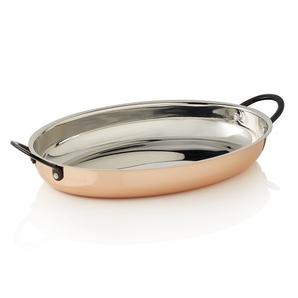 WAS Servierpfanne STEEL & STYLE RUBY, 30 x 22 x 4,5 cm, 1,5 Liter, Kupfer, Messing, Chromnickelstahl, 2022302