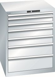 LISTA Schubladenschrank 36x36E (BxTxH) 717x725x850mm AUTO Lock, Lichtgrau, 7 Schubladen, Traglast Schubladen 75 - 200 kg, 78.642.020.A