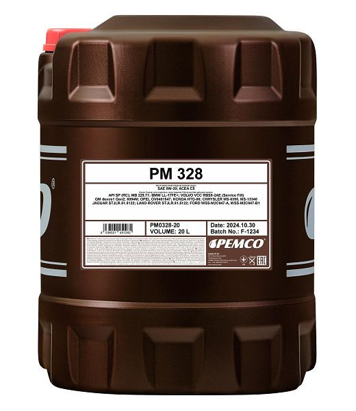 PEMCO Premium-Motoröl 328 0W-20, VE: 20 l, PM0328-20