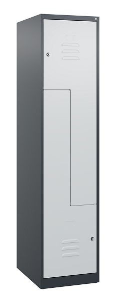 C+P Z-Spind Classic PLUS, 2 Abteile, 1700x400x500mm, 7016/7035, Zylinderschlösser, 0800037-122 S10006