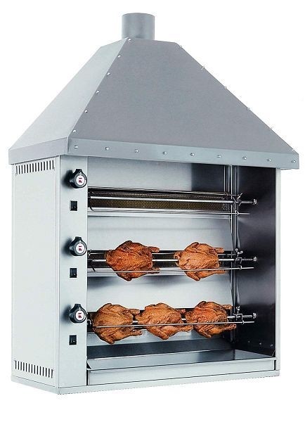 Ubert Kaminhauben-Rotisserie, 3-Spieß, Gas, NWB: 15kW, 230V, ÖGG3G