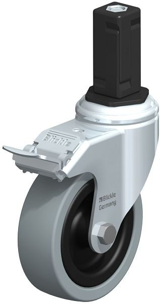 Blickle LKRA-VPA 101G-11-FI-EV14 Apparate-Lenkrolle mit Expander & Feststeller, Vollgummi, Grau, 848190