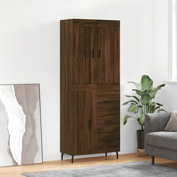 vidaXL Highboard Braun Eichen-Optik 69,5x34x180 cm Holzwerkstoff, 3199832