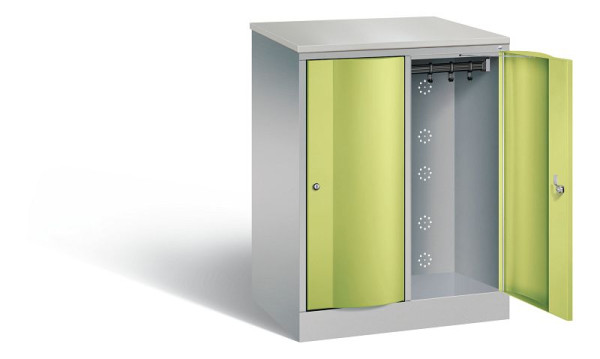 C+P Garderobenschrank Resisto, H1077xB772xT540mm, Farbe: Weißaluminium / Viridingrün, 8271-272 S10087