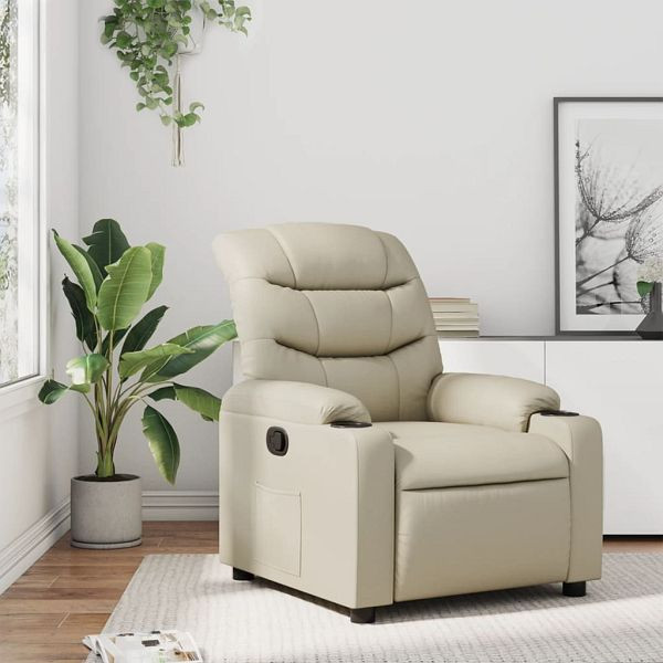 vidaXL Relaxsessel Creme Kunstleder, 374134, 8721012370913