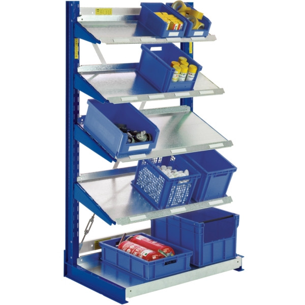 BITO Kragarmregal Set /1980x1088x1300 NT300 IPE100 TypL A 2-seitig RAL5010 Schrägboden, C0670-0092